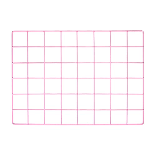 YOKIVE Iron Wire Grid Panel, Decorative Panels Board | Photo Pictures Display Holders Hanging Frame for Home Office (Pink, 16"x12") - color: Pink, size: 16"x12"