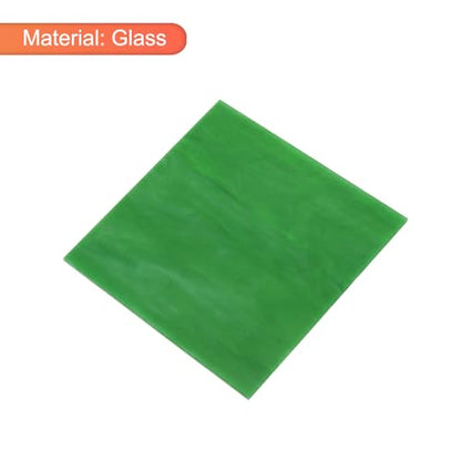 MECCANIXITY Stained Glass Sheet Mosaic Tile 3.9 Inch x 3.9 Inch Bright Green Stained Glass Sheets for Crafts DIY, Art Project - color: Bright Green