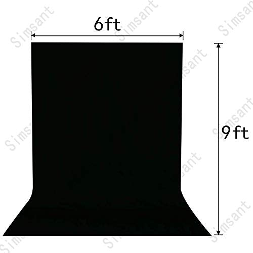 6x9ft Black Screen Background Party Backdrop Screen for Video Photography Television Background Only Back Drops High Density Polyester Fabric Cloth Pure Black Backdrop Curtain Screen Streaming Live - color: Black, size: 6 x 9 ft