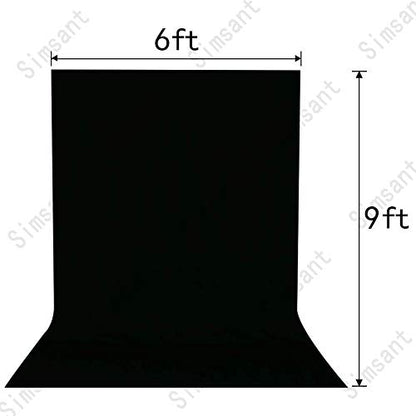 6x9ft Black Screen Background Party Backdrop Screen for Video Photography Television Background Only Back Drops High Density Polyester Fabric Cloth Pure Black Backdrop Curtain Screen Streaming Live - color: Black, size: 6 x 9 ft