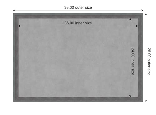 Amanti Art Blue Framed Magnetic Board 26x38 Large Vision Board for use with Magnets, 100% Metal Sheet to Display Items as Office Decor or for Home Organization in mudroom, Kitchen or Kids Room - color: Dixie Blue Grey Rustic, size: 38"W x 26"H