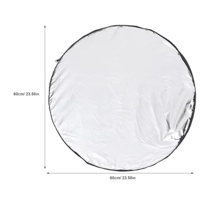 Kichvoe 5-in-1 60cm Folding Light Reflector Board for Photography, Portable Reflective Diffuser Panel with Soft Light and Background Use, Camera Lighting Accessory for Studio and Outdoor
