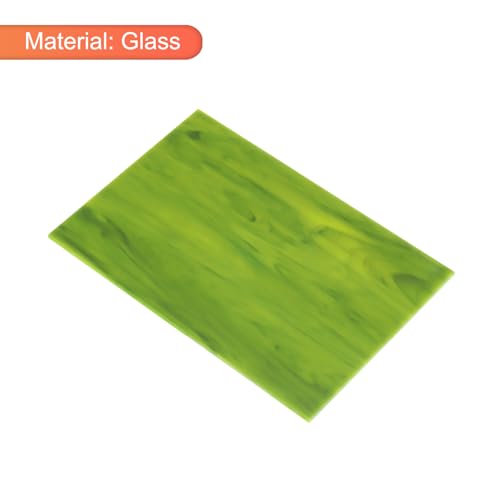 MECCANIXITY Stained Glass Sheet Mosaic Tile 7.9 Inch x 5.9 Inch Grass Green Stained Glass Sheets for Crafts DIY, Art Project - color: Grass Green