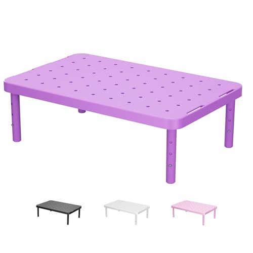 WALI Computer Monitor Stand for Desk, Adjustable Laptop Riser, Desk Monitor Stand Underneath Storage for Office, Home, School Supplies (PTT001-V), 1 Pack, Violet - color: Violet, size: 14.6" * 9.3" Basic