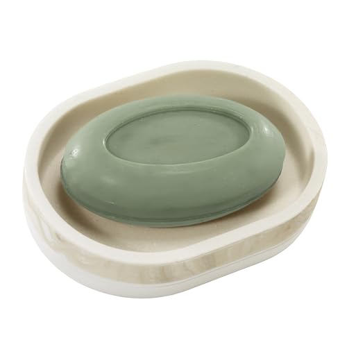 Izod – Soap Dish, Hand-Painted Resin with Color-Blocked Marbled Detail, Perfect for Holding Bar Soap or Sponges on Bathroom & Kitchen Counters (Tidal) - size: Soap Dish