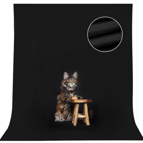CPLIRIS 5x7ft Black Backdrop Background for Photography, High Density Polyester Fabric Black Photo Backdrop Curtain for Portrait Photoshoot, Party and Video - color: Black, size: 5x7ft
