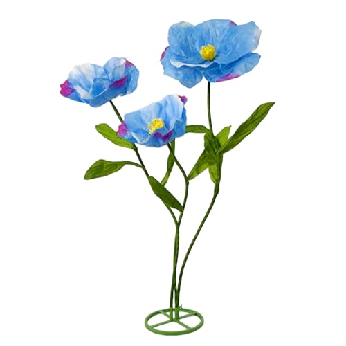 Giant Flowers for Decoration, 5.9 ft Large Artificial Flowers indoor/Outdoor, Giant Paper Flowers for Wedding, Birthday, Easter Party, Mother's Day Backdrop, Shop Window, Photography Props - color: Blue, size: 1 Base