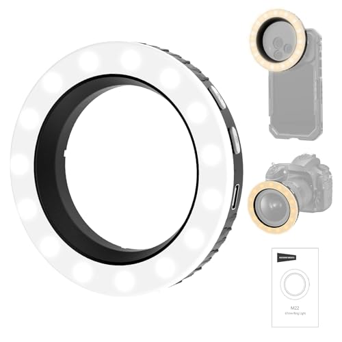NEEWER Basics 67mm Threaded Ring Light for 67mm Phone Mounts/Cases/Lens, Rechargeable Bi Color LED Selfie Photo Fill Lighting CRI95+for TikTok Video Recording Vlog Streaming Macro Photography, M22