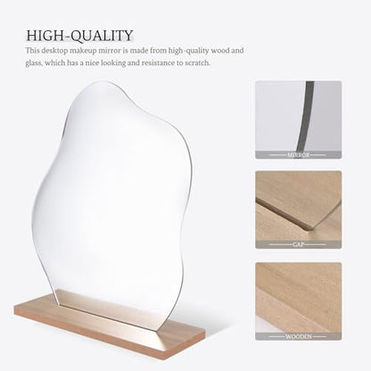 Irregular Desktop Makeup Mirror Vertical Lady Vanity Mirror for Home Decoration and Photography Props