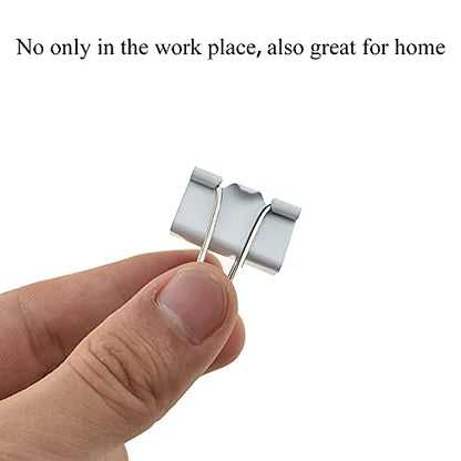 HAHIYO Binder Clips Paper Clamps Spring Steel Sturdy 0.98 inches Width 0.31 Inch Capacity No Sharp Edges Heavy Duty Tight Grip Reusable White Metal Bright Finish for Home Office School 25 Pack - size: White0.98in-25P