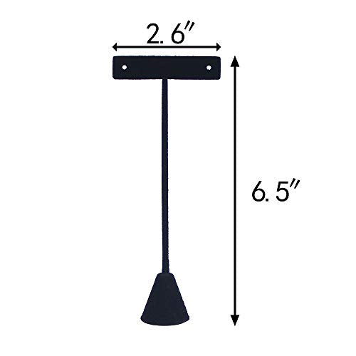 Coward 4pcs/Set 6.5" T-Shape Earring Stand,Jewelry Organizer Black Velvet Stud Earring Display Holder For Selling(6.5" H) - color: Black 6.5"H (4pcs)
