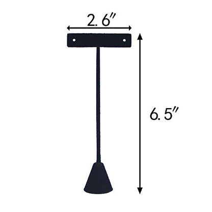 Coward 4pcs/Set 6.5" T-Shape Earring Stand,Jewelry Organizer Black Velvet Stud Earring Display Holder For Selling(6.5" H) - color: Black 6.5"H (4pcs)