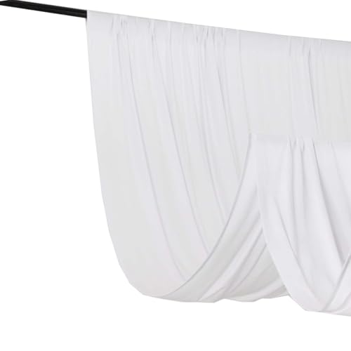 Efavormart 5ft x 10ft White 4-Way Stretch Spandex Backdrop Curtain, Wrinkle-Free Opaque Drapery Panel for Baptisms, Wedding Altars and Studio Portraits - color: White, size: 5ftx10ft