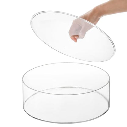 Jucoan Set of 2 Clear Acrylic Fillable Cake Stand, Cake Tier Display Stand Cupcake Stand, 12 Inch & 8 Inch Round Cylinder Display Riser for Wedding Birthday Baby Shower Easter Party Centerpieces