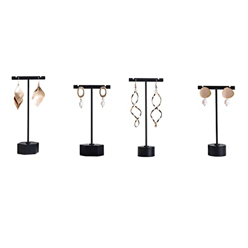 4Pcs Black Metal Earring T Bar Stand Retail Display Holders for Show, Jewelry Online Stores Photography Display Props (Black 4pcs) - color: Black 4pcs