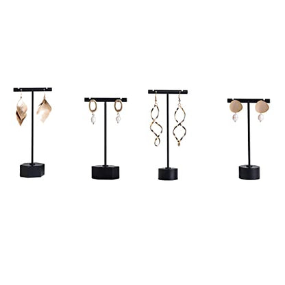 4Pcs Black Metal Earring T Bar Stand Retail Display Holders for Show, Jewelry Online Stores Photography Display Props (Black 4pcs) - color: Black 4pcs