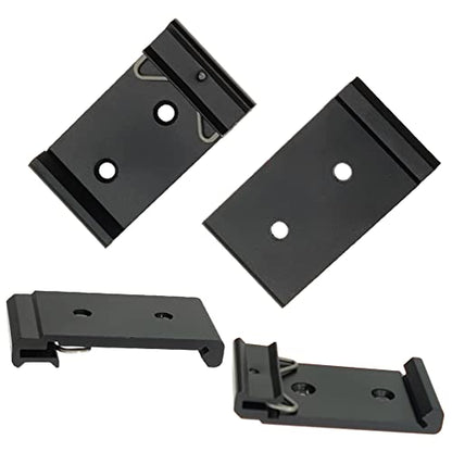 1.08" Width DIN Rail Mounting Clip, Universal Aluminum Alloy Bracket, Snap-in Fixed Clamp for 35mm Slotted DIN Rail, 4-Pack - size: 1.08 Width DIN Rail Mounting Clip