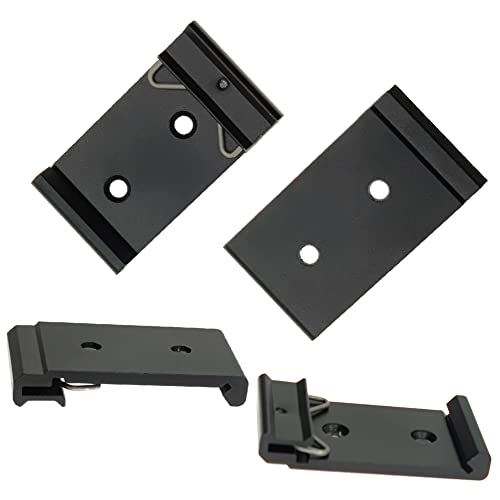 1.08" Width DIN Rail Mounting Clip, Universal Aluminum Alloy Bracket, Snap-in Fixed Clamp for 35mm Slotted DIN Rail, 4-Pack - size: 1.08 Width DIN Rail Mounting Clip