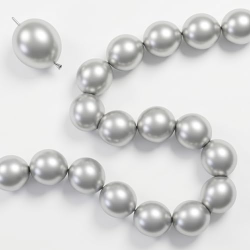 Silver Link Balloons, 60PCS Linking Balloons with Tail for Balloon Wall Arch and Chains, Quick Linkable Balloon for Wedding Birthday Baby Shower Engagement Graduation Party Decorations (6inch) - color: Silver, size: 6 inch