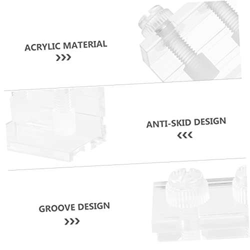 COLLBATH 2pcs Acrylic Background Fixing Clips for Fish Tanks Transparent Clamp Design Siphon Groove Aquarium Backdrop Clamps for Secure Display and Easy Installation