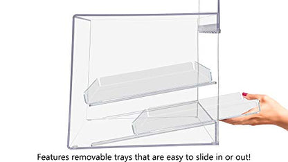 Marketing Holders Bagel and Pastry Display Case Clear Acrylic Cabinet 2 Tray Dispenser for Hotel Breakfast Bars Self Serve Food Counter Buffet or Bakery - size: Pastry Cabinet 2 Trays