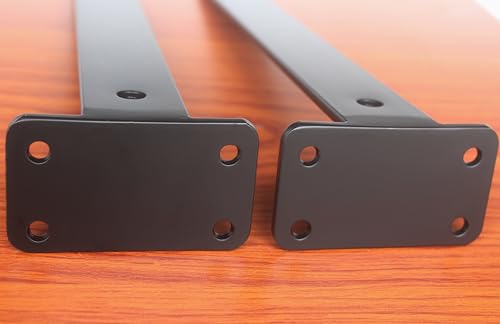 4 Pack - 16 inch Black Hidden L Shelf Bracket (1/5 Inch Thicked) Iron Floating Shelf Brackets Rustic Industrial Metal Brackets for Shelf Support - size: 16 Inch, style: Black 4 Pack