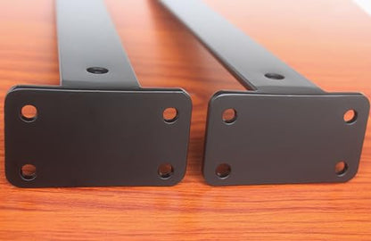 4 Pack - 16 inch Black Hidden L Shelf Bracket (1/5 Inch Thicked) Iron Floating Shelf Brackets Rustic Industrial Metal Brackets for Shelf Support - size: 16 Inch, style: Black 4 Pack