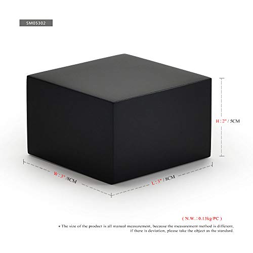 Oirlv Solid Wood Minimalism Style Jewelry Display Stand Showcase Jewelry Organizer Black Square Holder (SM05302) - color: SM05302
