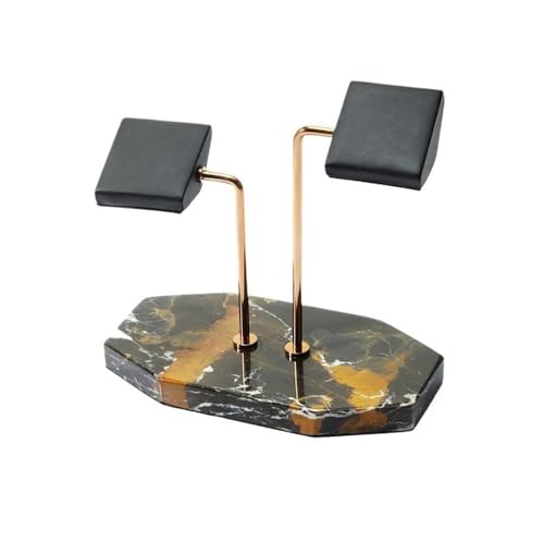 Jewelry Towers Light Luxury Marble Double Position Watch Organizer Stainless Steel Watch Display Props Creative Watch Tray Jewellery Stand Display(Multi-Colored) - color: Multicolor