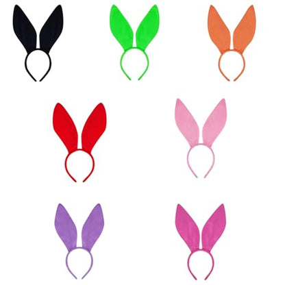 Rabbits Ears Hairband Photo Props Easters Hair Hoop Headband Party Headpiece Dress up Headbands for Music Festival - color: Rose Red