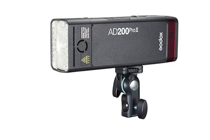 Godox AD200Pro II 200ws TTL Pocket Flash, Multi-Head System, Improved Heat Dissipation, 0.01-1.8s Recycling 1/512-1/1 Output 500 Full Power Flashes, Bi-Color Modeling Light, Color Screen & Indicator