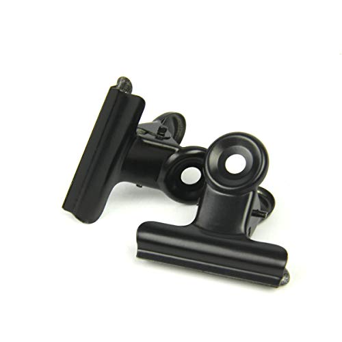 Coideal Black Small Bulldog Clips - 30 Pack Mini Metal Hinge Clips Tiny Binder Paper Clamps for Tags Bags Shops, Office and Home Kitchen (22mm) - color: Black