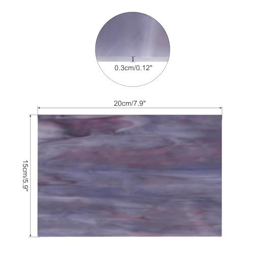 MECCANIXITY Stained Glass Sheet Mosaic Tile 7.9 Inch x 5.9 Inch Dark Purple Stained Glass Sheets for Crafts DIY, Art Project - color: Dark Purple