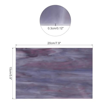 MECCANIXITY Stained Glass Sheet Mosaic Tile 7.9 Inch x 5.9 Inch Dark Purple Stained Glass Sheets for Crafts DIY, Art Project - color: Dark Purple