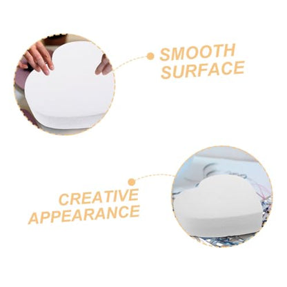 OSALADI Heart Shaped Foam Cake Model 10 Inch Baking Practicing Tool White Foam Bakery Cake Decorating Prop for Wedding Party Photography