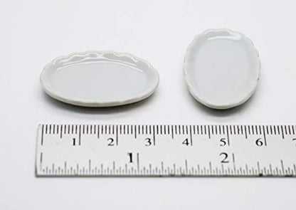 10 White Cearmic Plate Dish Bowl Dollhouse Miniatures Food Kitchen No 1 by Cool Price