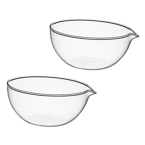 GLEAVI 2pcs Transparent Glass Salad Bowl Practical Food Storage Serving Bowl for Desserts Fruits and Baking Daily Use and Photography Props
