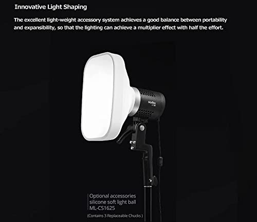 GODOX ML-CS1625 Softbox Diffusion Dome Kit with 3 Adapters, Foldable Diffuser for GodoxV1 Series V1 ML30 ML60BI AD200PRO AD300PRO 400PRO V Compatible with 850III V860III TT685II TT600