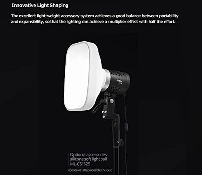 GODOX ML-CS1625 Softbox Diffusion Dome Kit with 3 Adapters, Foldable Diffuser for GodoxV1 Series V1 ML30 ML60BI AD200PRO AD300PRO 400PRO V Compatible with 850III V860III TT685II TT600