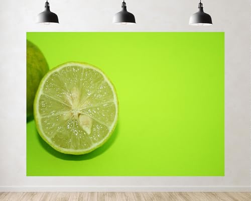Trykid 20x10ft Fresh Lime Slice Backdrop Green Rind Citrus Fruit Scene Photography Background Food Themed Event Party Decoration Tapestry Photo Booth Prop Fabric - size: 20x10ft