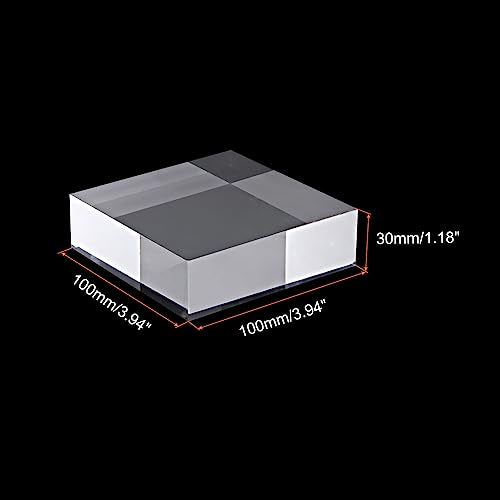 PATIKIL 4"x4"x1" Jewelry Display Riser, Polished Acrylic Cube Display Stand Block Collection Showcase Ring Holder Square, Clear - size: 4" x 4" x 1"