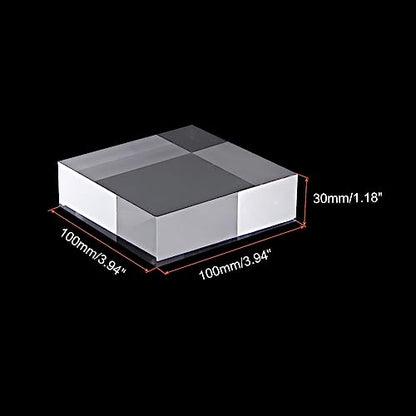 PATIKIL 4"x4"x1" Jewelry Display Riser, Polished Acrylic Cube Display Stand Block Collection Showcase Ring Holder Square, Clear - size: 4" x 4" x 1"