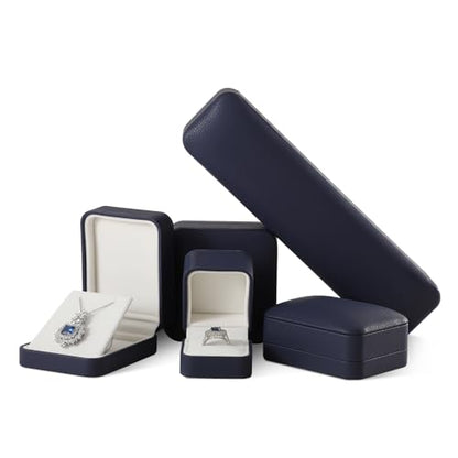 Pendant Necklace Box Leather Necklace Case,Jewelry Box For Men,Lovers,Engagement,Wedding,Anniversary,Birthday,Valentine'S Day - color: Dark Blue, size: Pendant Box