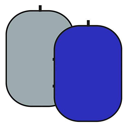 NEEWER Chromakey Backdrops, Double-Sided Blue and Grey Screen, 2 in 1 Foldable and Reversible Background for Photography, Gaming and Live Streaming, 5 x 6.6 inches/1.5 m x 2 m (Blue/Grey) - color: Blue/Gray