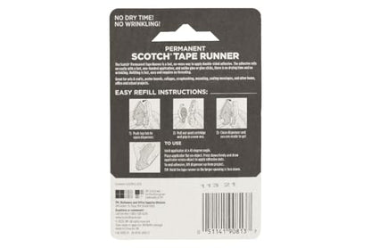 Scotch Double Sided Adhesive Tape Runner Refill, Permanent and Photo Safe, 0.31 x 49 Feet, 1-Pack - size: 49 Foot (Pack of 1)