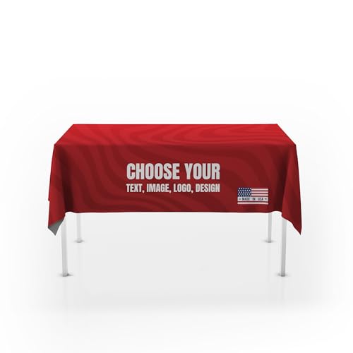 Custom Table Cloth for Table by BCB Print - Personalized Table Sign with Your Photo, Text or Logo | HD Print Table Cloth for Shows & Events | Fast Delivery | Made in USA | Multiple Sizes - color: Table Cloth