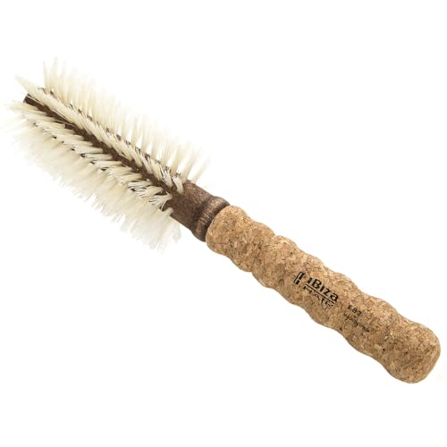 Ibiza Hair Boar Bristle Round Brush (B3-55mm) | Blonde Bristles & Cork Handle | Ideal for Color Treated Tresses | Beachy Waves & Volume | Adds Shine & Texture for Medium to Long Styles - size: B3