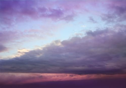 15X8ft Fabric Purple Pink Sunset Cloud Sky Backdrop Dreamy Twilight Background Pastel Photography Party Decorations Wall Hanging Baby Nursery Decor Photo Studio Props - size: 15X8ft