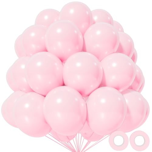 Light Pink Balloon 12 Inch, 110pcs Latex Party Balloons Helium Bright Color for Birthday Baby Shower Wedding Party Supplies Arch Garland Decoration - color: B16-light Pink, size: 12inch (Normal)