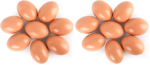 LovesTown 8PCS Easter Wooden Fake Eggs, Chicken Faux Eggs for Painting Food Pretend Play (Pack of 2) - size: Medium (Pack of 2), style: original